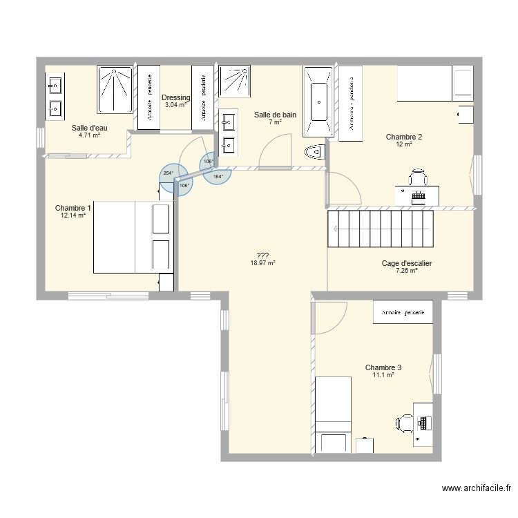 projet perso etage. Plan de 0 pièce et 0 m2