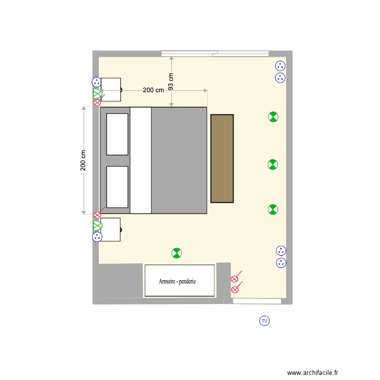 ARNOUL CHAMBRE 1. Plan de 1 pièce et 16 m2