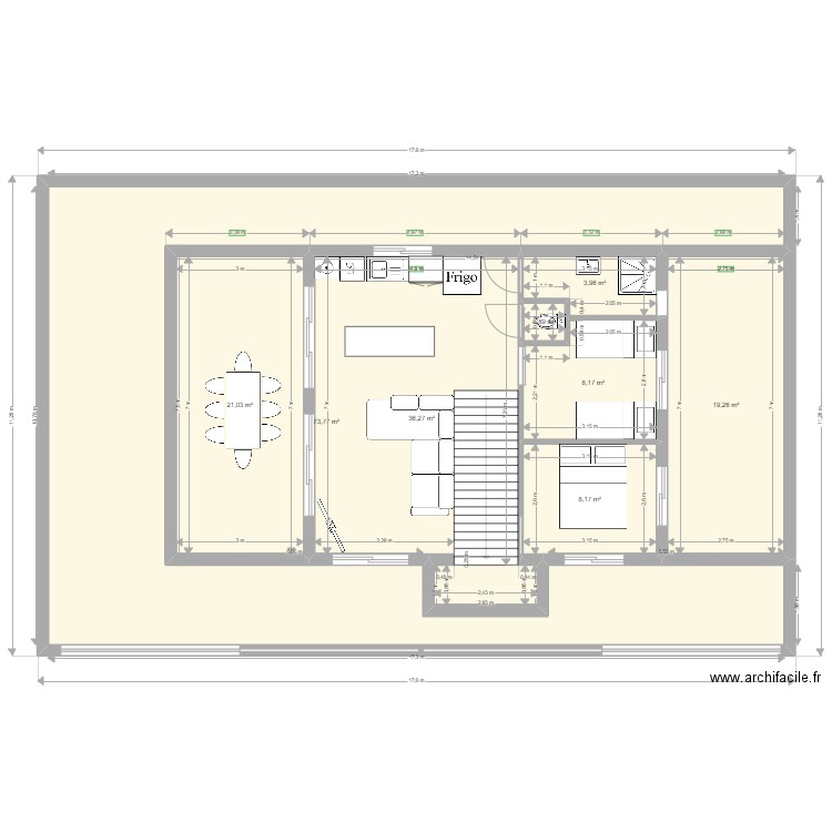 appartement 28.5.1. Plan de 8 pièces et 172 m2
