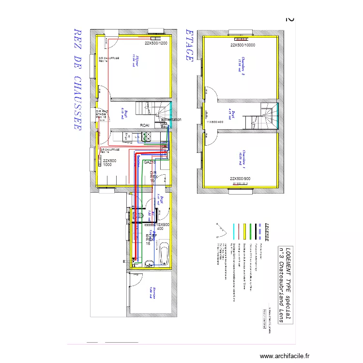 3 chateaubriand LENS  chauffage sanitaire AAE. Plan de 