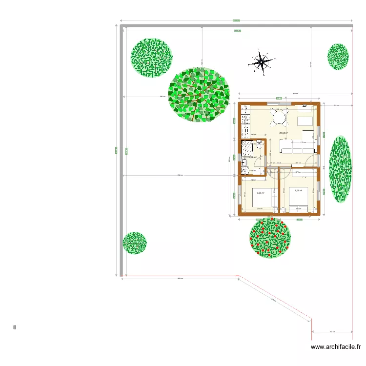 MAISON PLAIN PIED 49 M2 TERRAIN. Plan de 
