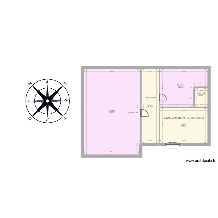 KHAN . Plan de 16 pièces et 244 m2