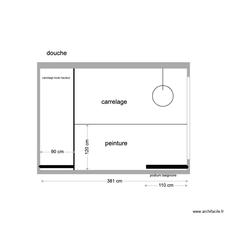 sdb aissa coupe . Plan de 