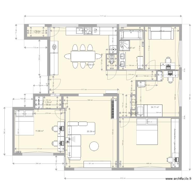 48 mar foch new bathroom. Plan de 0 pièce et 0 m2