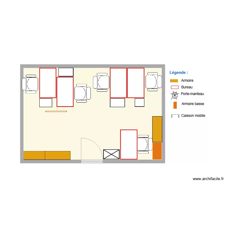 Bureau 1 SI AVANT. Plan de 