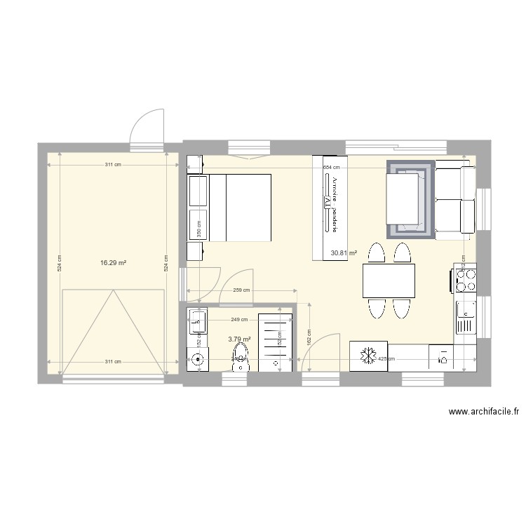 petite maison ou appartement tout confort. Plan de 0 pièce et 0 m2