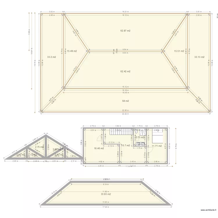 La case bambou maison style créole toiture. Plan de La case bambou maison style créole toiture. Plan de