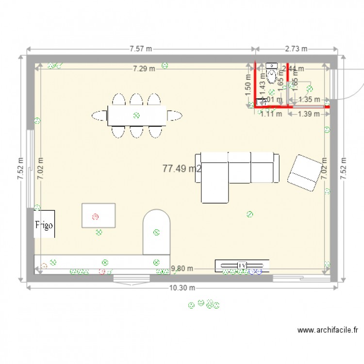 plan salle a manger electricité. Plan de 0 pièce et 0 m2