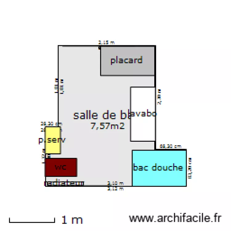 salle de bain. Plan de salle de bain. Plan de