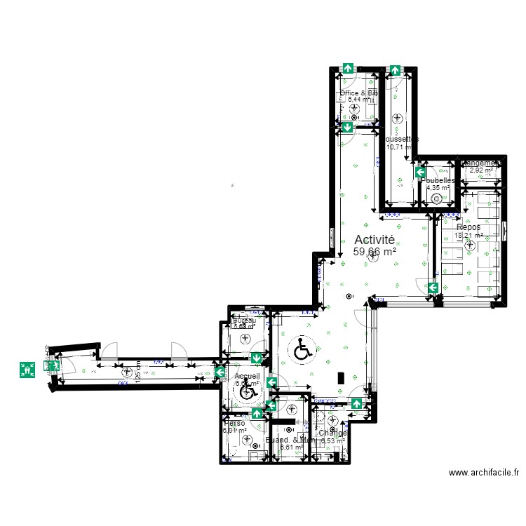 93 Aubervilliers Motte partie 2 pr dossier PROJET V ArL 280522 JR   EVACU. Plan de 12 pièces et 146 m2