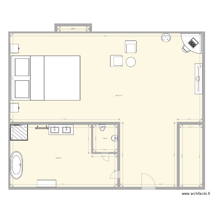 Chambre d' Hôtel. Plan de 0 pièce et 0 m2