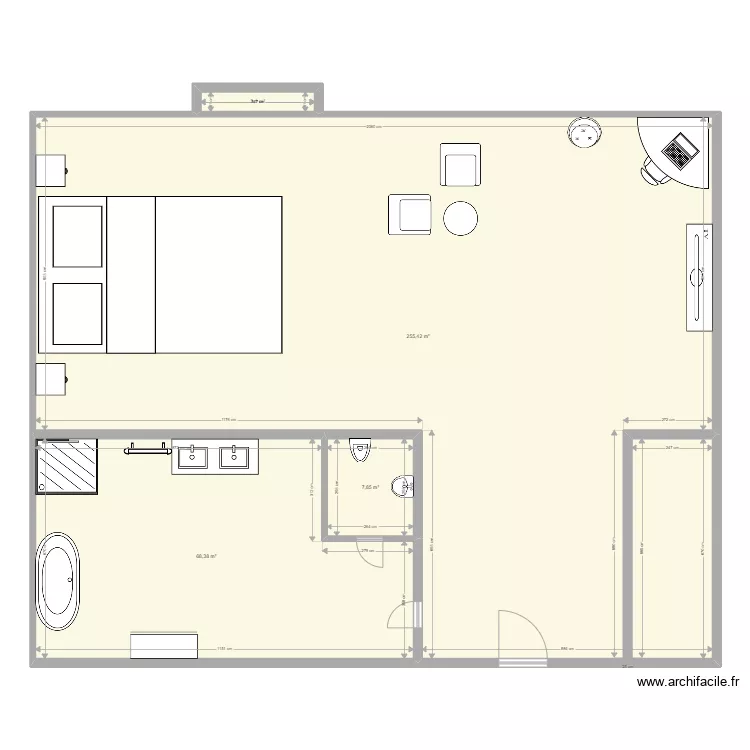 Chambre d' H&ocirc;tel. Plan de 