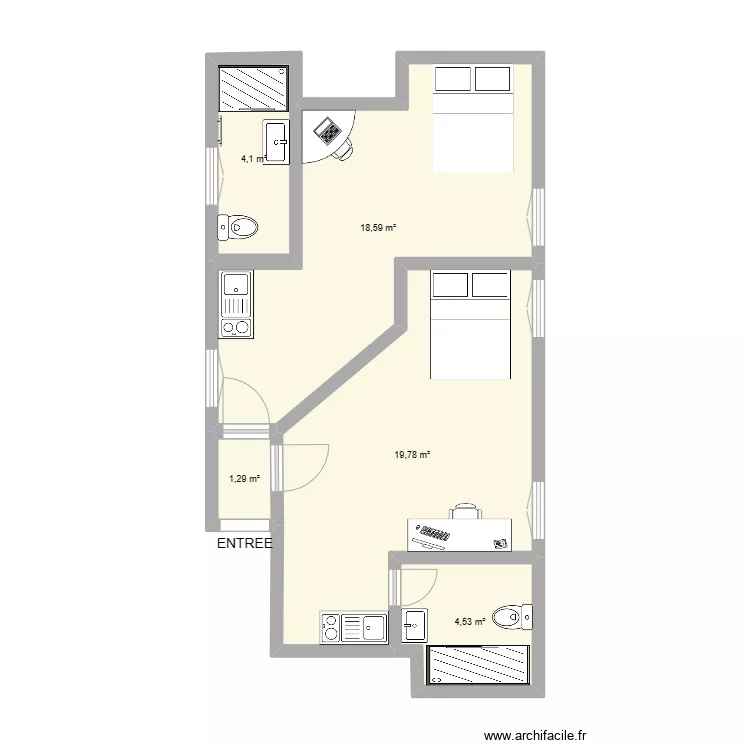 R+1 Fran&ccedil;ois G Op2. Plan de 