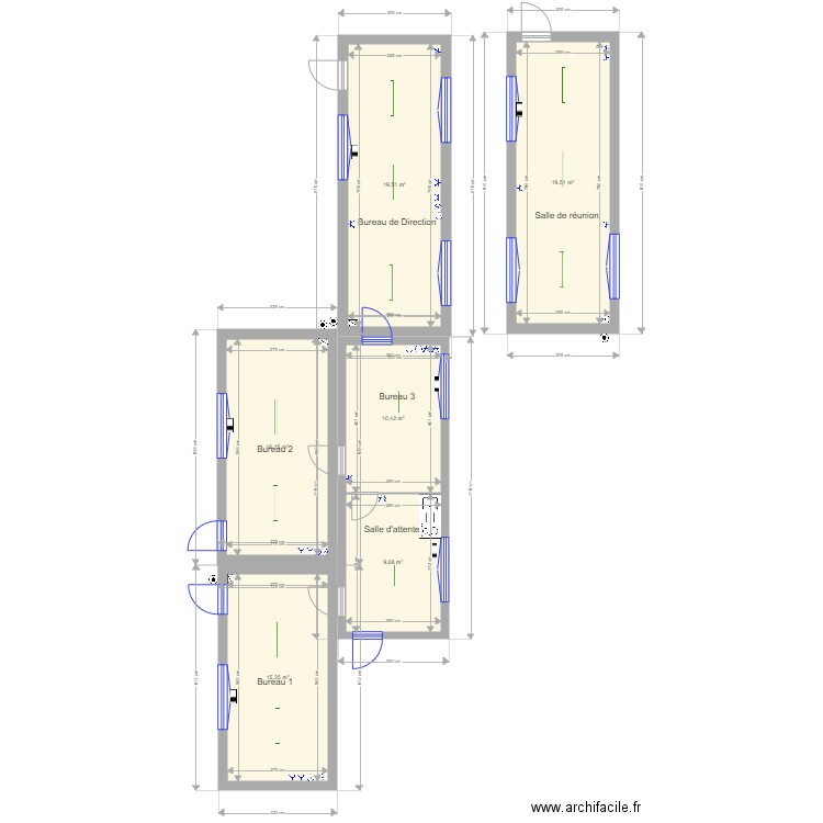 Centre Andre Focant 8m avec passage de porte sans wc. Plan de 0 pièce et 0 m2