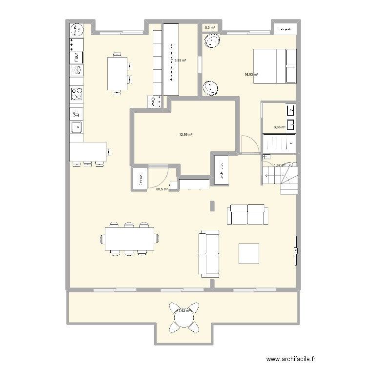 de gaulle Pornichet v7. Plan de 8 pièces et 138 m2