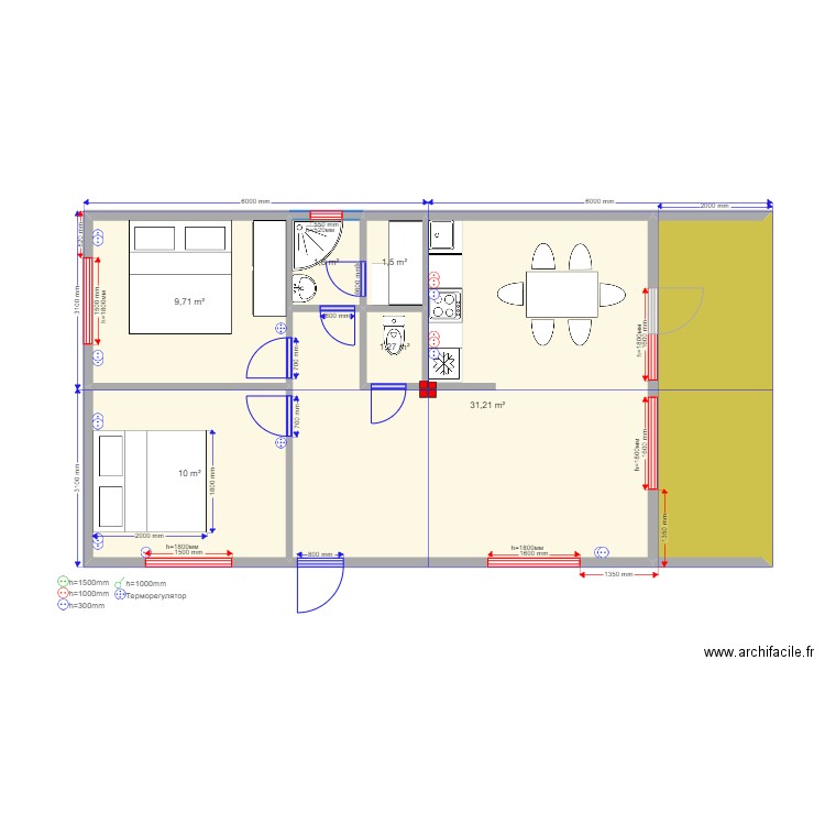 barn2 Max. Plan de 7 pièces et 66 m2