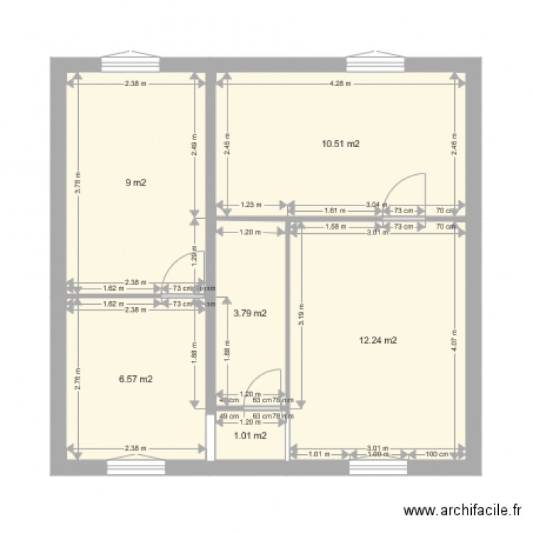 F3 RdC   Plan coté. Plan de 0 pièce et 0 m2