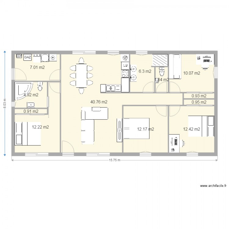 Projet maison bois A. Plan de 0 pièce et 0 m2