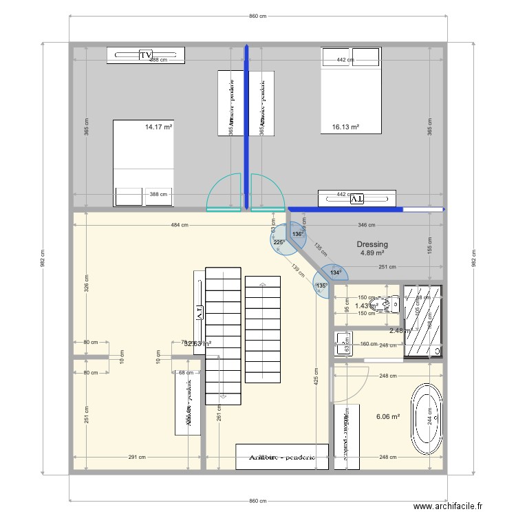 R1 ST CYP 2 ch salon grande SDB. Plan de 0 pièce et 0 m2