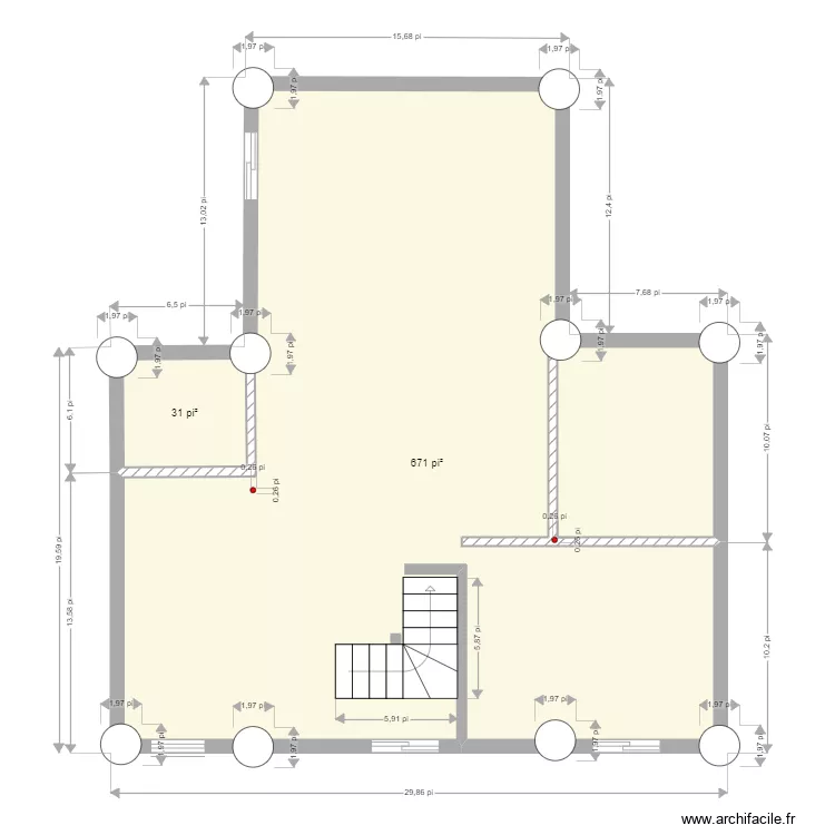 chalet fondation. Plan de 