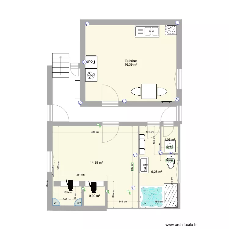 Salle de Bains. Plan de 