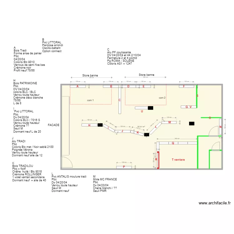 Boulogne fenetres. Plan de 