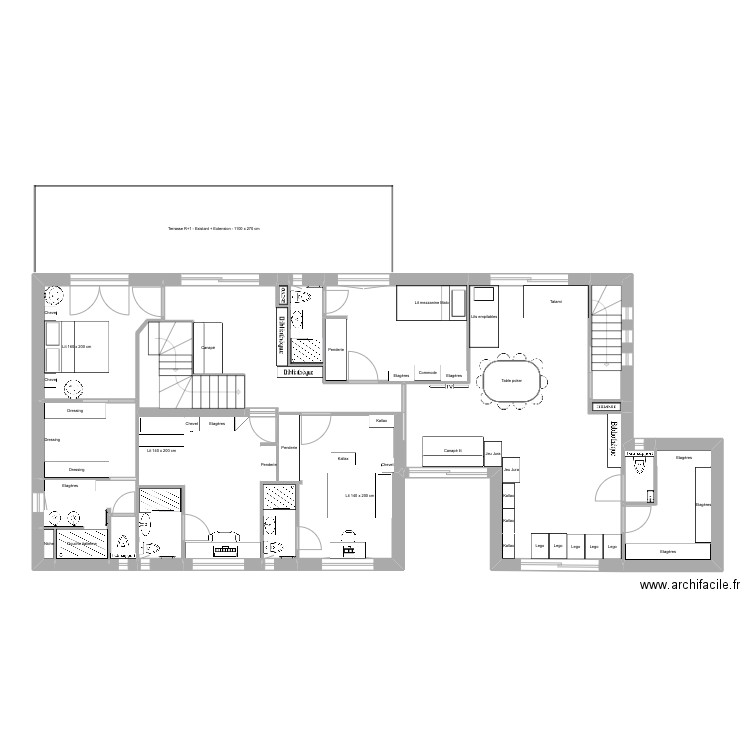 nouvelle maison Loris. Plan de 33 pièces et 268 m2