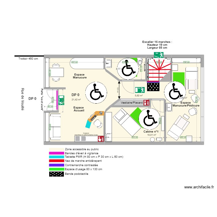 KUPALA RDC apr&egrave;s travaux avec espace de rotation. Plan de 0 pièce et 0 m2