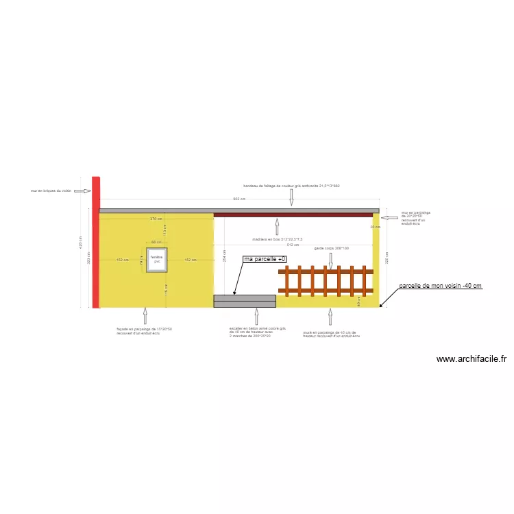 vue de derrière du garage avec le mur et la toiture . Plan de vue de derrière du garage avec le mur et la toiture . Plan de