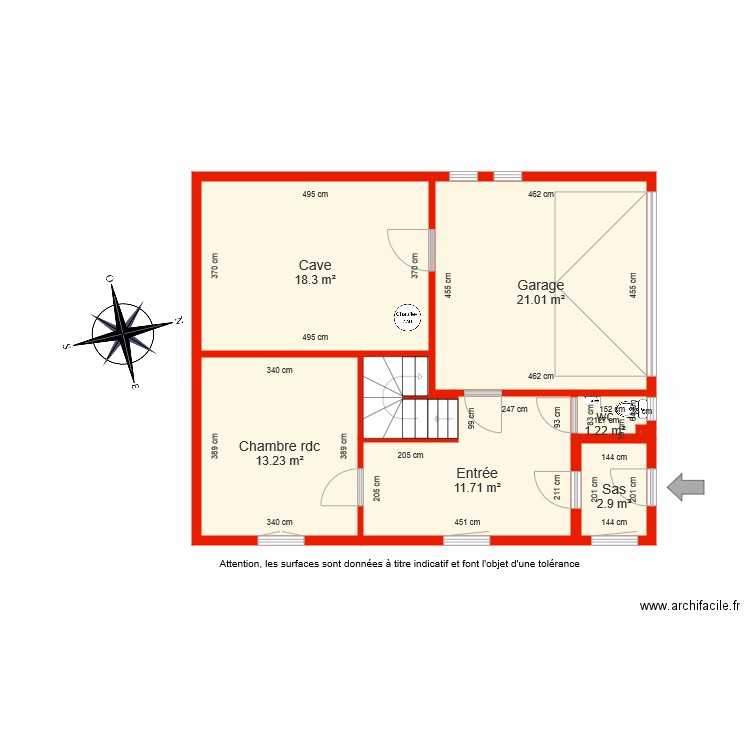 BI 4974 rdc côté. Plan de 0 pièce et 0 m2