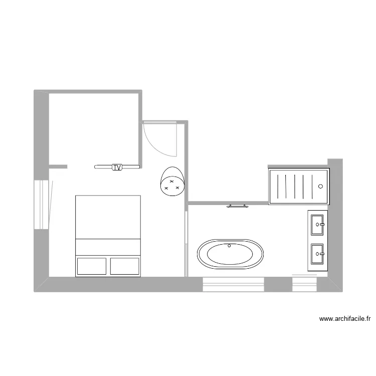 salle de bain. Plan de 