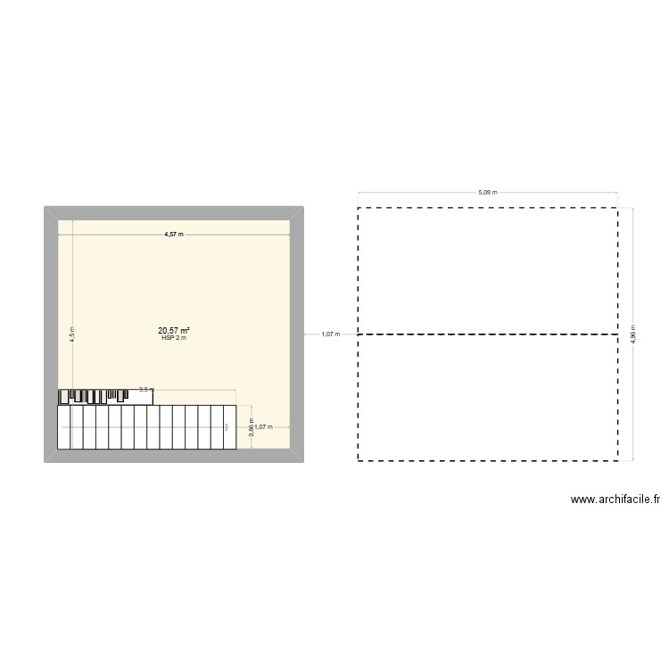 Maison ALBA 1. Plan de 1 pièce et 21 m2
