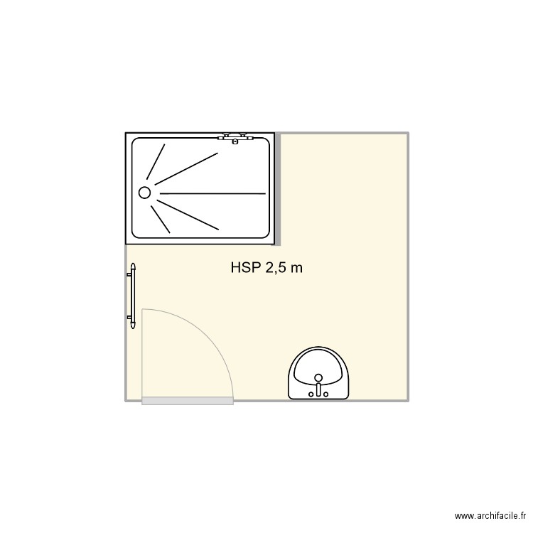 POTTIER. Plan de 1 pièce et 5 m2