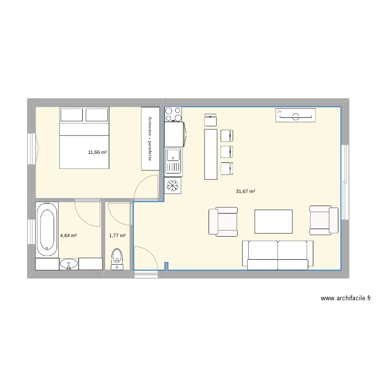 appart caro. Plan de 0 pièce et 0 m2