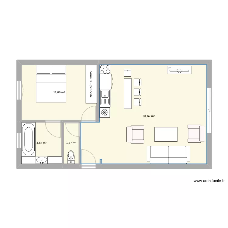 appart caro. Plan de 