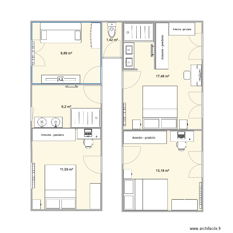 plan chambre le barp V3. Plan de 0 pièce et 0 m2