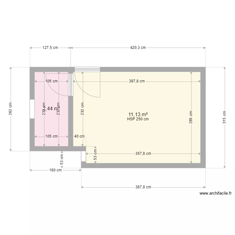 chambre Americaine. Plan de 