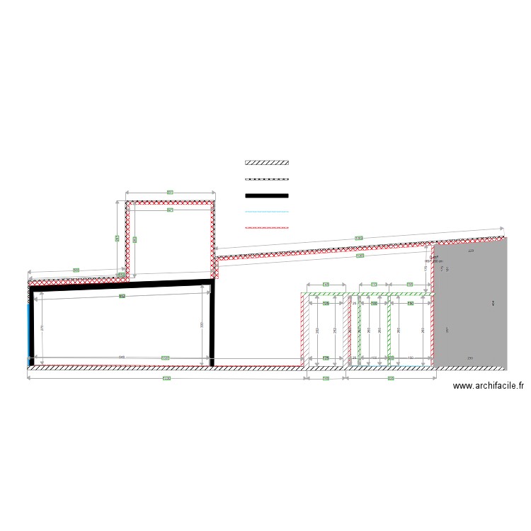 Casa Di Manolo PLAN COUPE complète niveau toilette. Plan de 0 pièce et 0 m2