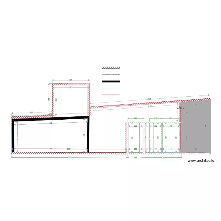 Casa Di Manolo PLAN COUPE compl&egrave;te niveau toilette. Plan de 