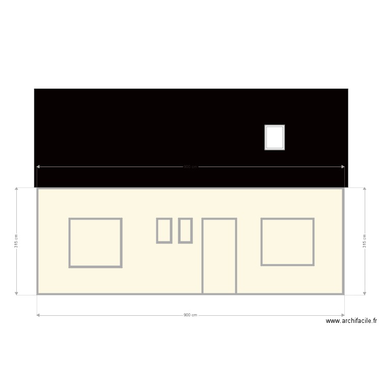 DP FACADE ARRIERE EXISTANT. Plan de 0 pièce et 0 m2