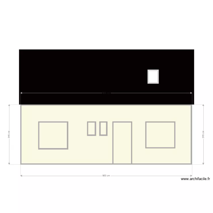 DP FACADE ARRIERE EXISTANT. Plan de 