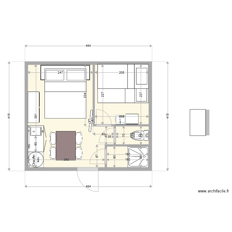 HAUTEVILLE2021. Plan de 4 pièces et 17 m2
