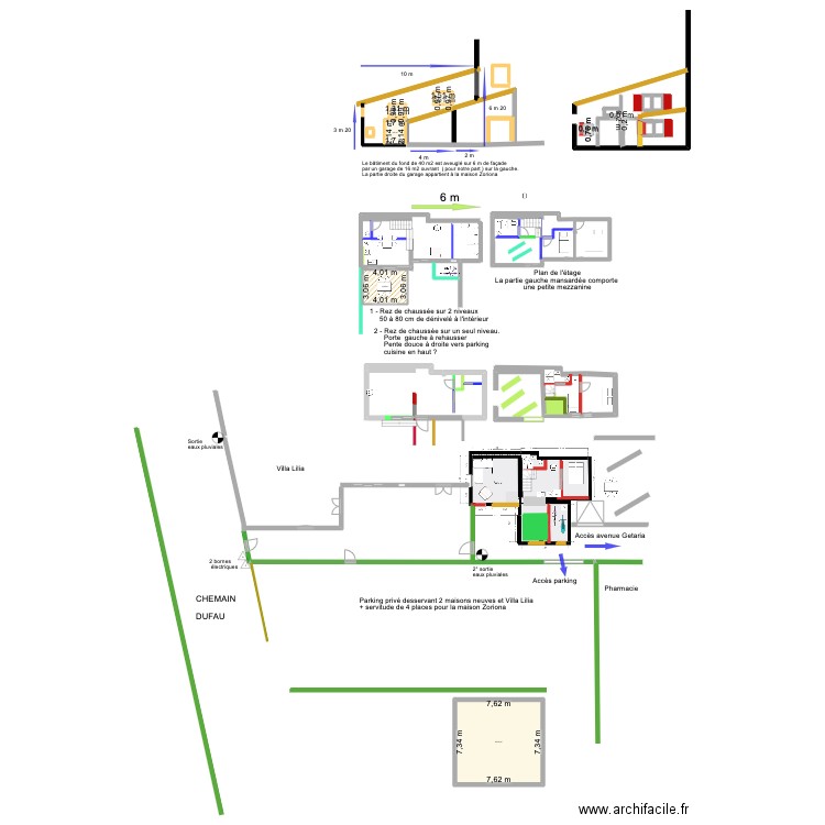 Duplex aout 23. Plan de 7 pièces et 75 m2