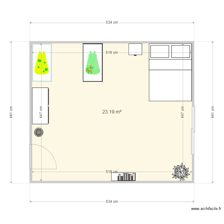 Maison Noemie. Plan de 1 pièce et 23 m2