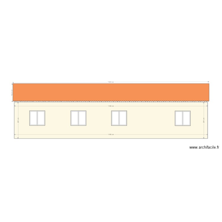 façade nord. Plan de 0 pièce et 0 m2