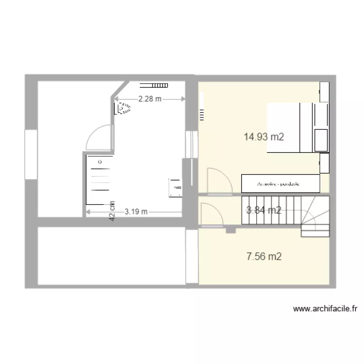 Chambre Thibault étage 3. Plan de Chambre Thibault étage 3. Plan de