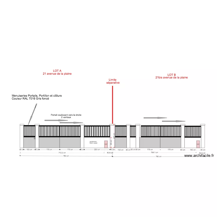 CLOTURE LOT A et B 18 06 2020. Plan de 