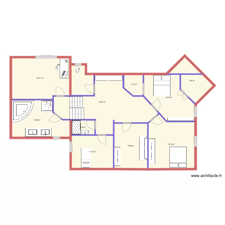 Maison Salmbach 1er Etage. Plan de 