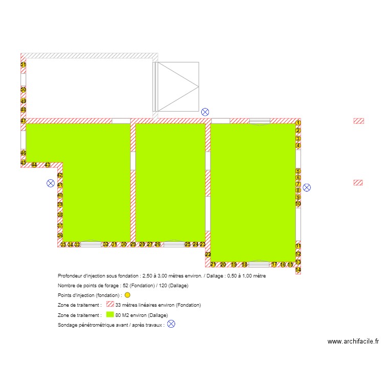 PLAN FONTENIAUD. Plan de 4 pièces et 89 m2