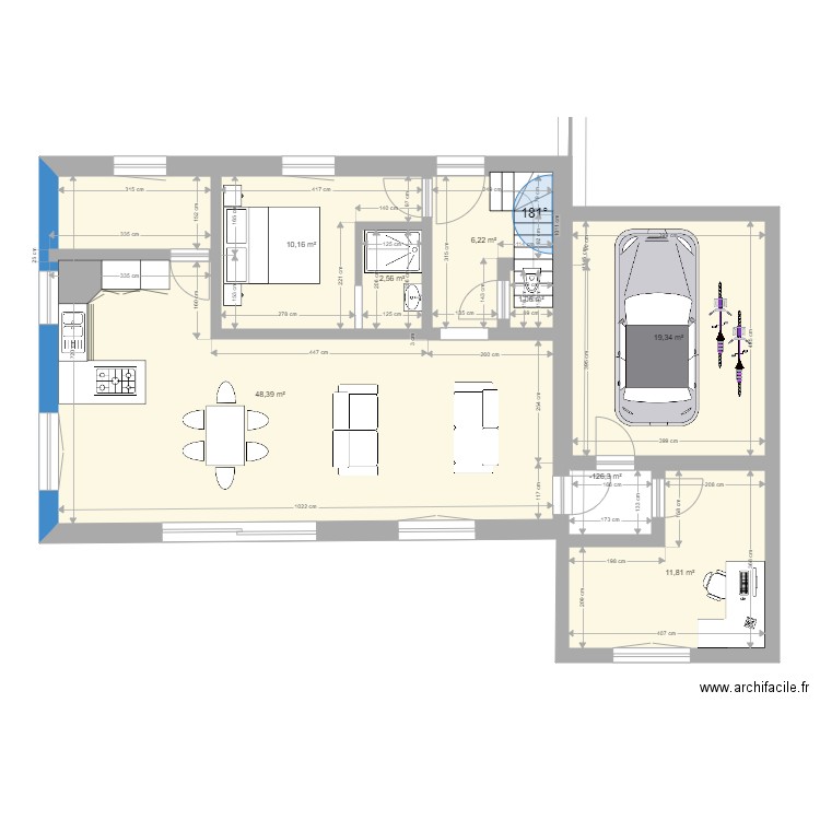 Davies Chêne variante. Plan de 20 pièces et 243 m2